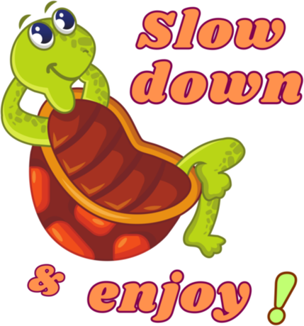 Nadruk Slow down & enjoy back turtle - Przód
