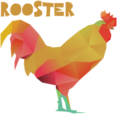 Nadruk Polygonal Rooster - Przód